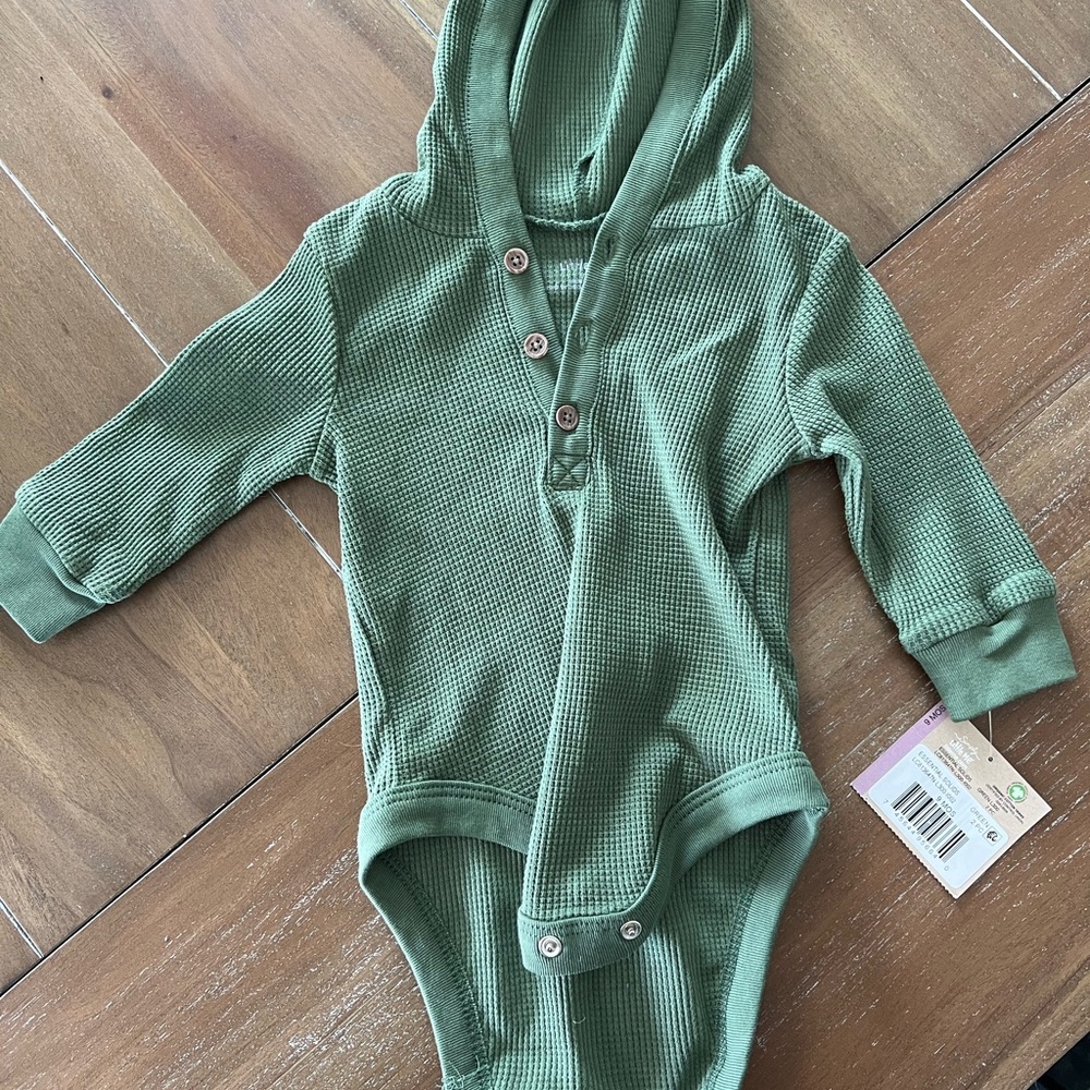 Green Hooded Baby One Piece